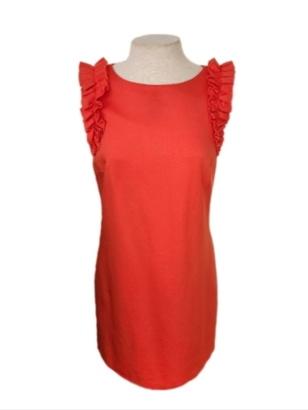 TRINA TURK Dress Sienna Tropical Ruffle Sleeveless Orange Size 4 - Picture 5 of 16